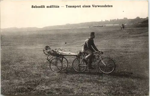 Sebesült szallitas - Transport eines Verwudeten - Fahrrad -644414