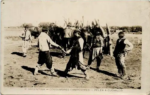 Argentina - Costumbres Campestres - Pelea a Cuchillo -647588