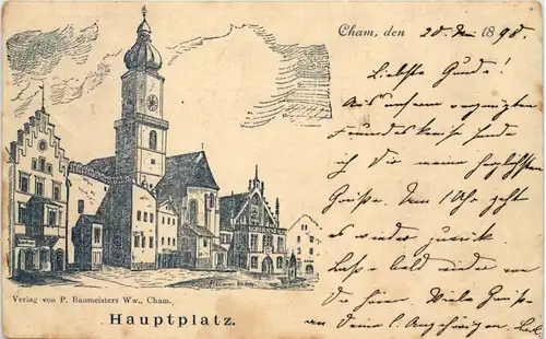 Cham - Hauptplatz - Litho -649064