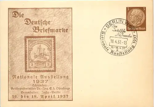 Berlin - Briefmarke Nationale Ausstellung 1937 - Ganzsache PP 136 C1 -651476