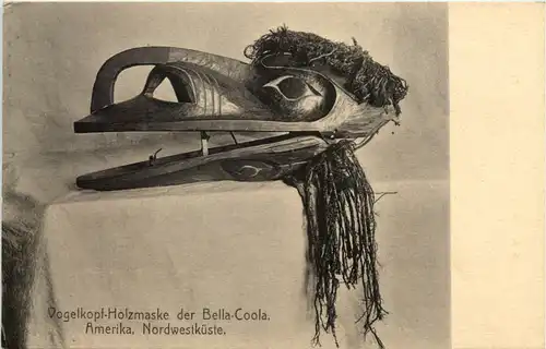 Vogelkopf Holzmaske der Bella-Coola -653936