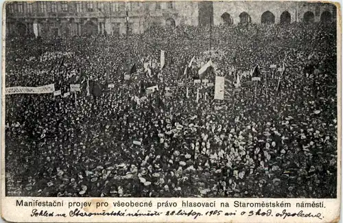 Prag - Manifestacni projev pro vseobencne -654208