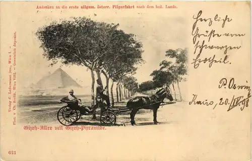 Egypt - Pilgerfahrt Gizeh Allee mit Giseh Pyramide -655194