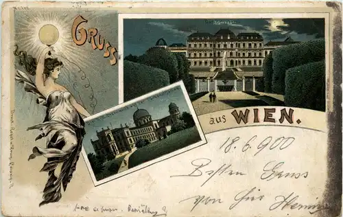 Gruss aus Wien - Litho - Sternwarte -658370