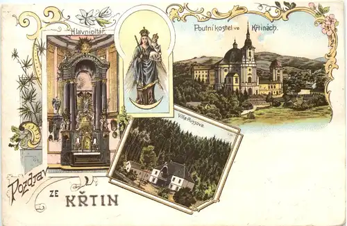 Pozdrav z Krtin - Litho -664588