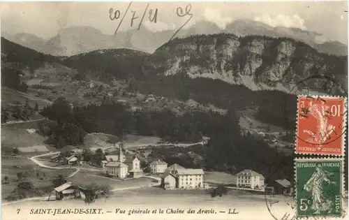 Saint-Jean-De-Sixt, Vue generale et la Chaine des Aravis -539360