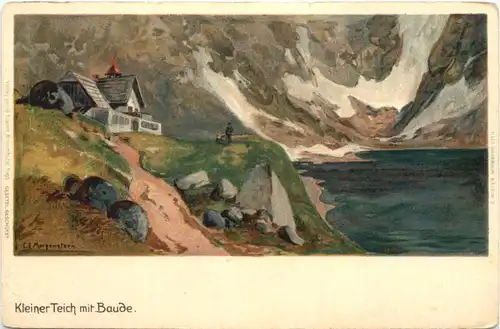 Kleiner Tauch und Baude - Riesengebirge - Litho -669018