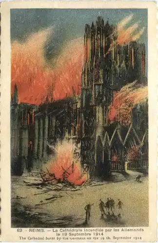 Reims - Le Cathedrale incendiee 1914 -669472
