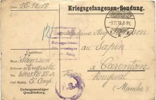 Gefangenenlager Quedlinburg - Kriegsgefangenen Sendung -672362