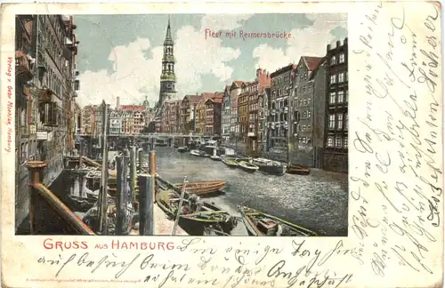 Hamburg - Fleet mit Reimersbrücke -673508