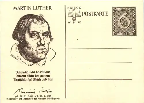 WHW - Martin Luther - Ganzsache -675174