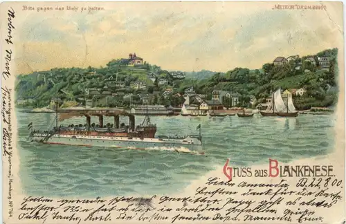 Gruss aus Blankenese - Litho - Halt gegen Licht -681576