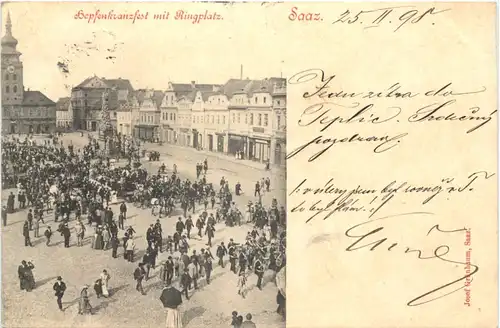 Saaz - Hopfenkranzfest mit Ringplatz - Böhmen -664420