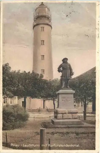 Pillau - Leuchtturm mit Kurfürstendenkmal -687092