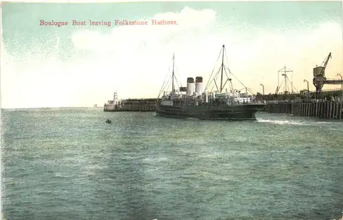 Boulogne Boat leaving Folkestone Harbour -690470