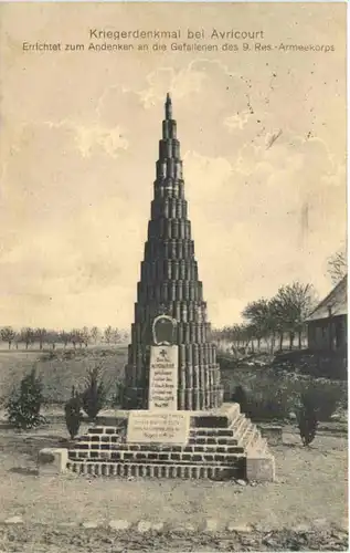 Kreigerdenkmal bei Avricourt - Feldpost -691804