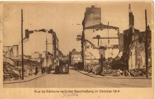 Lille - Rue de Bethune nach der Beschiessung - Feldpost -691830