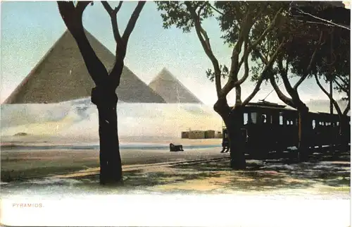 Egypt - Pyramids with train -697196