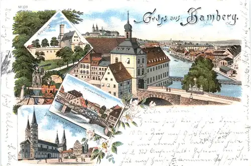 Gruss vom Bamberg - Litho -700860