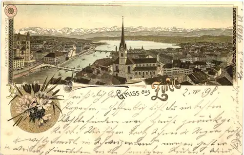 Gruss aus Zürich- Litho -700982