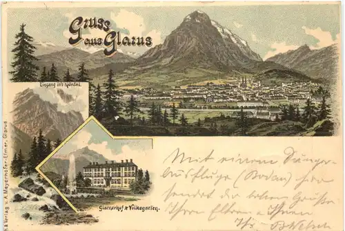 Gruss aus Glarus - Litho -701112