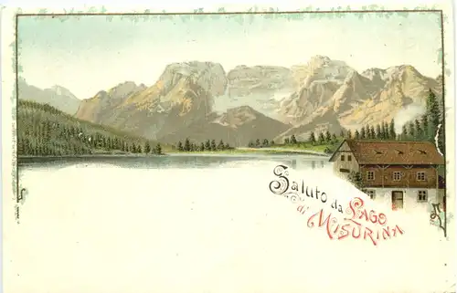 Saluto da Lago di Misurina - Litho -701990