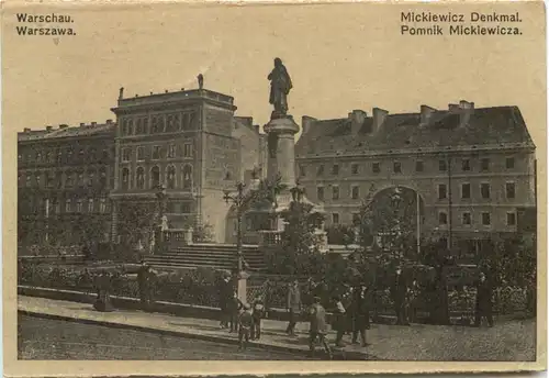 Warschau - Warszawa - Mickiewicz Denkmal - Feldpost -703034