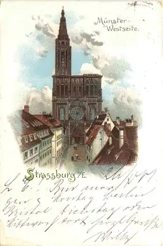 Strassburg - Münster - Litho -703388