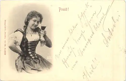 Frau mit Wein -703706