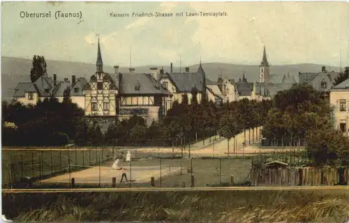 Oberursel - Kaiserin Friedrich Strasse mit Lawn Tennisplatz -704604