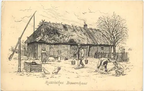 Russisches Bauernhaus - Feldpost -705760