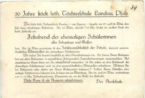 Landau -- 50 Jahre höhere Töchterschule -707586