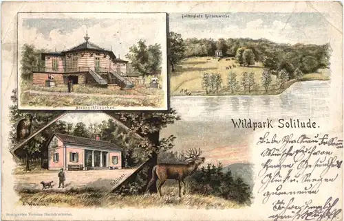 Stuttgart - Wildpark Solitude - Litho -710356