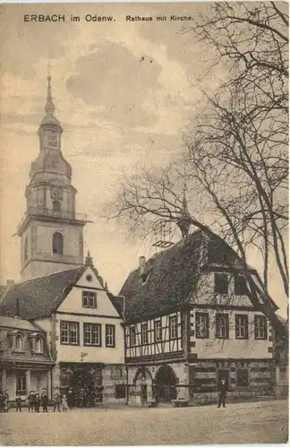 Erbach im Odenwald - Rathaus mit Kirche -713668