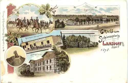 Gruss vom Schiessplatz Lamsdorf - Litho -716784