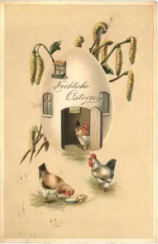 Ostern - Prägekarte - Hühner -721812