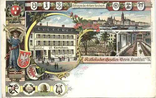 Frankfurt Main - Kath. Gesellen Verein - Litho -722556