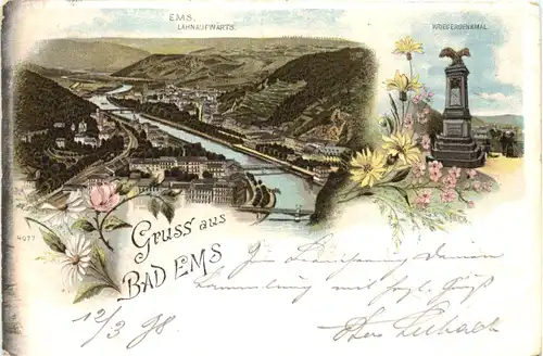 Gruss aus Bad Ems - Litho -724318