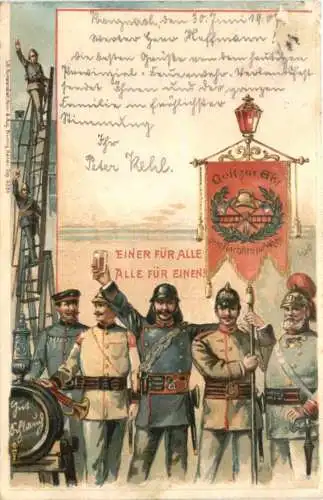 Feuerwehr - Einer für alle - Litho -729978