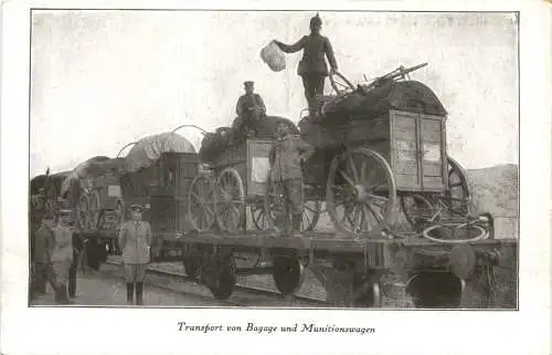 WW1 - Transport von Bagage und Munitionswagen -732132