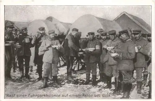 WW1 - Rast einer Fuhrparkkolonne -732210