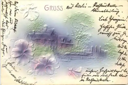 Gruss aus - Prägekarte -732708