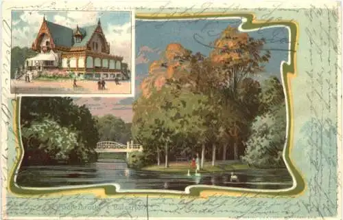 Bremen - Achezbrücke im Bürgerpark - Litho -735754