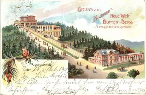 Georgswalde - Gruss aus Neumannns Neue Welt - Butterberg - Litho -738814