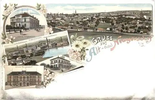 Gruss aus Alt und Neugersdorf in Sachsen - Litho -741462