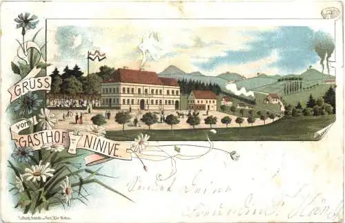 Herrnhut - Gruss vom Gasthof Ninive - Litho -741680