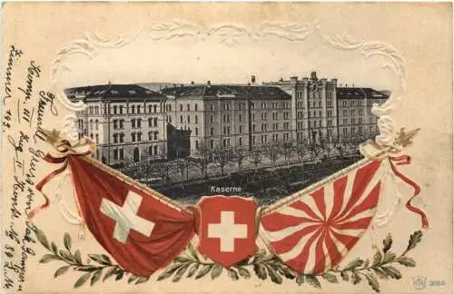 Zürich - KAserne - Litho - Prägekarte -746244