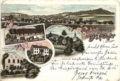 Gruß aus Bischdorf in Sachsen - Litho -748224