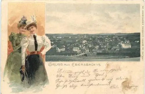 Gruss aus Ebersbach Oberlausitz - Litho -748196