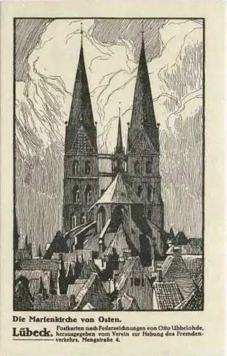 Lübeck - Marienkirche - Künstler Ak Otto Ubbelohe -753442